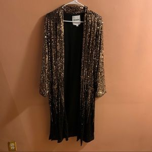 NWOT BB Dakota rose/black sequin duster Size L
